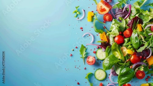 fresh chopped vegetables for salad background.