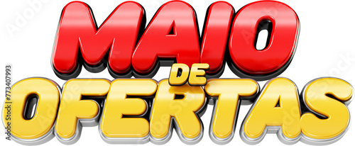 selo 3d maio logotipo descontos e ofertas do mes de maio brasil promocao de supermercado