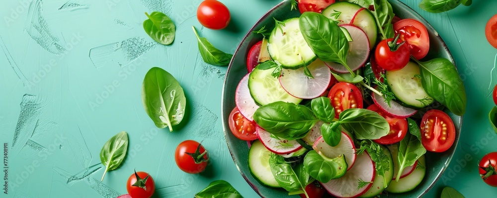 fresh chopped vegetables for salad background. fresh chopped vegetables for salad background.