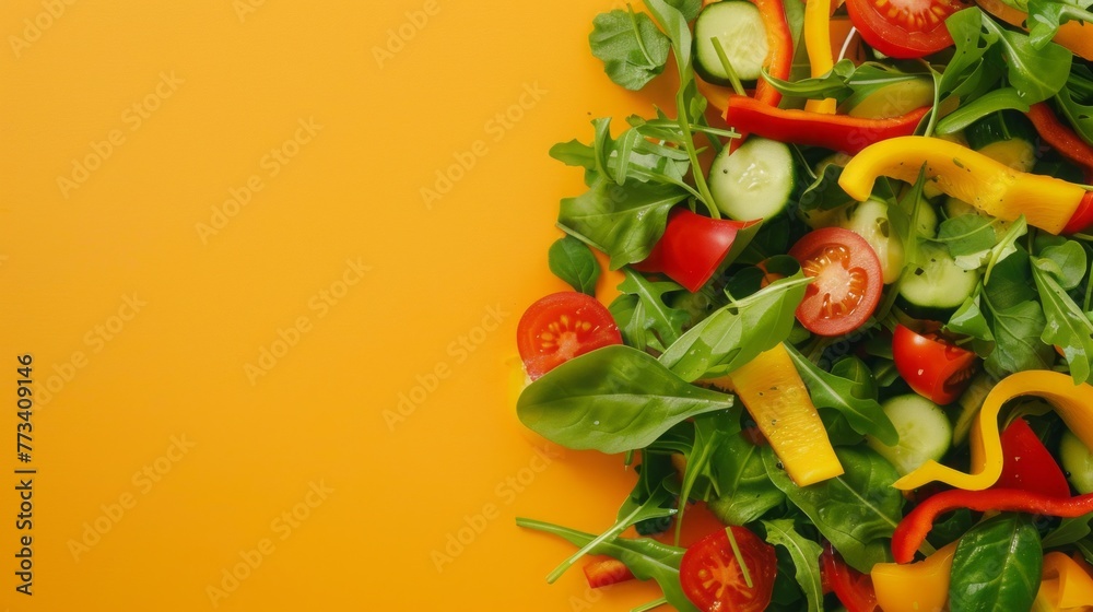 fresh chopped vegetables for salad background. fresh chopped vegetables for salad background.