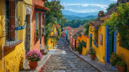 Quaint villages with charming cobblestone streets and colorful facades. © 2D_Jungle