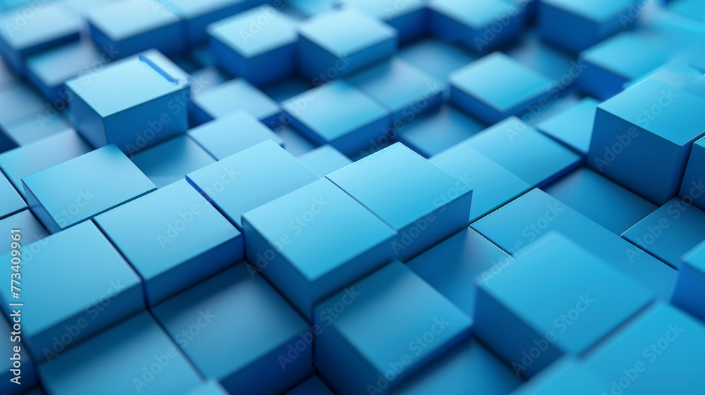 Symmetric Fusion: Blue & Turquoise Geometric Blocks. Generative AI Symmetric Fusion: Blue & Turquoise Geometric Blocks. Generative AI