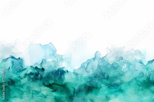 Vibrant emerald and sky blue watercolor swashes forming an abstract border frame