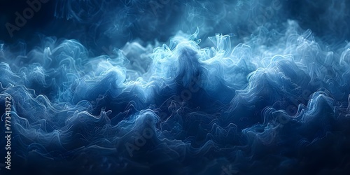 Blue glowing smoke cloud overlay creating a magical spell effect in motion editing. Concept Special Effects Editing, Motion Animation, Magical Visuals, Fantasy Artistic Enhancement