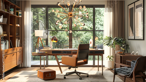 Elegant Home Office Setup with Charming View
