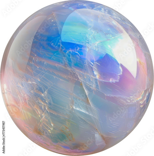 Polished moonstone cabochon with blue and golden sheen cut out on transparent background photo