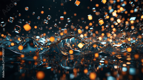 Design a square abstract background that explores the concept of fluidity and fluidity 