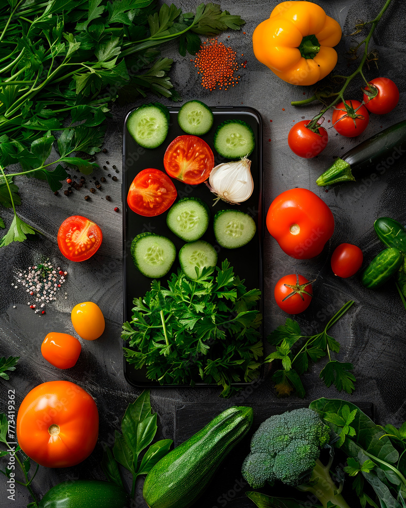 Discover recipes, set goals, and monitor veggie intake easily with an app.
