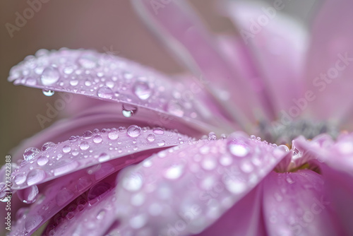dew on pink flower