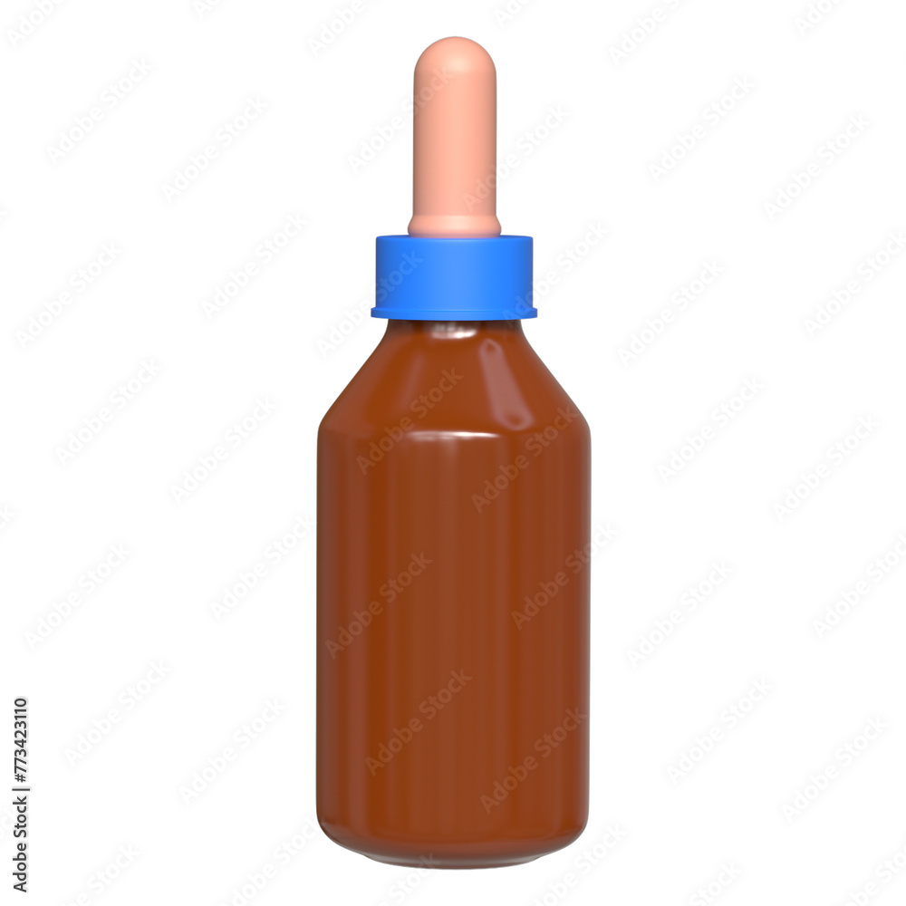 3D realistic bottle with Dropper for serum, oil, medicine, etc. 3D realistic bottle with Dropper for serum, oil, medicine, etc.
