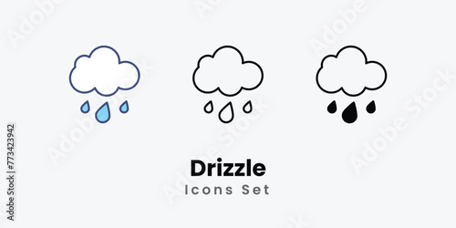 Drizzle icon thin line and glyph vector icon stock illustration.