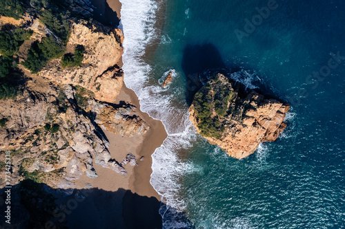 aerial views of cliffs on the coast