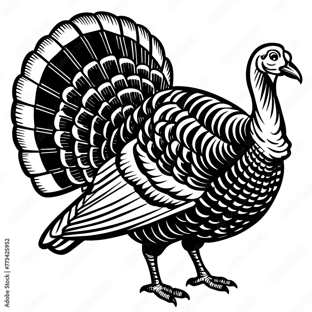 Obraz premium turkey silhouette vector art illustration