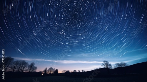 Star patterns on night sky. Backgrounds night sky with stars and moon and clouds.