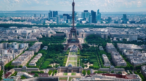 Experience the grandeur of Paris from above, marveling at the iconic Eiffel Tower and the contemporary skyline of La Defense, a fusion of history and modernity.