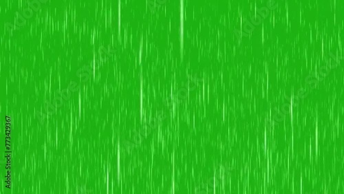 Green Screen Rain Falling On Black Background, Realistic 3d Rain Animation On Alpha Channel, Loop Animation Heavy Rain Droop Fall Green Background Effects Seamless