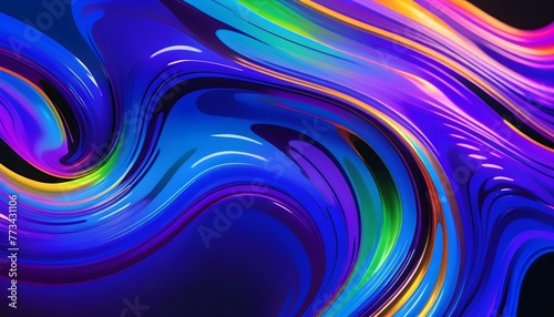 Vibrant abstract background with colorful swirling patterns and fluid shapes on a dark backdrop.