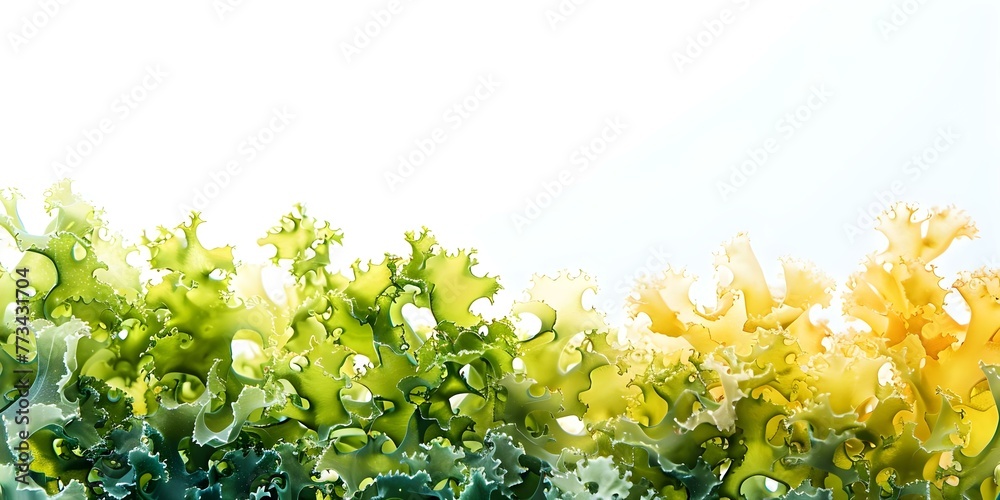 Detailed Scientific Illustration of Various Forms and Colors of Fucus ...