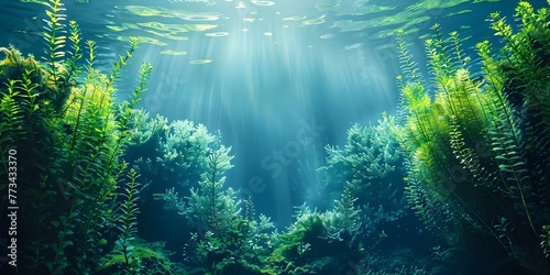 The Role of Underwater Plants in Blue Carbon Ecosystems: Sequestering Carbon for Climate Change Mitigation and Marine Conservation. Concept Blue Carbon Ecosystems, Underwater Plants