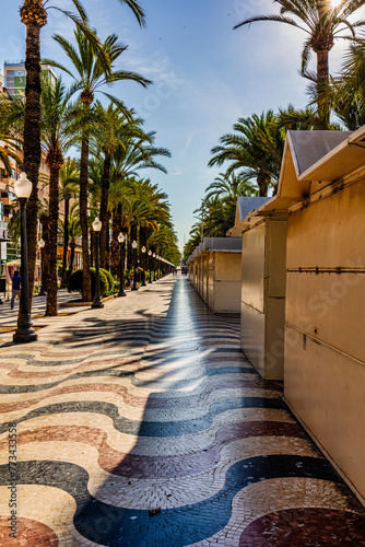 explanada  promenade in Alicante spain. photo