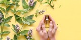 Diverse individuals using Clary Sage essential oil in holistic routines for wellness. Concept Holistic Health, Clary Sage Benefits, Diverse Wellness, Essential Oil Usage, Healthy Lifestyle