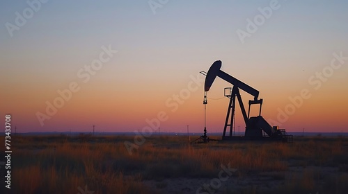 Oil Pumps: Working oil pumps, beautiful scenery of a working oil pump jack in the sunsetting time, Oil industry. Oil rig at sunset. An oil pumping field. Generative AI photo