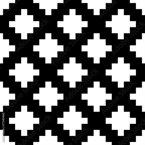 Crosses seamless ornament. Folk pattern. Signs illustration. Tribal ornate. Plusses wallpaper. Ethnic motif. Forms background. Digital paper, textile print, web design, abstract image. Vector artwork.