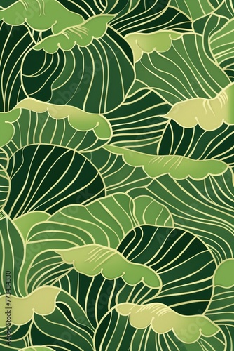 Vintage Green Monstera Leaf Design