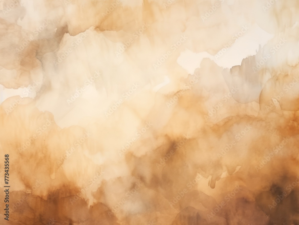 Tan dark watercolor abstract background