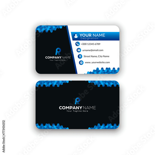 Corporate creative and modern Stylish Professional Business card template design (Double sided) photo