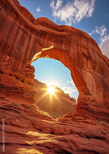 Arch Panorama in red stones. © Michal