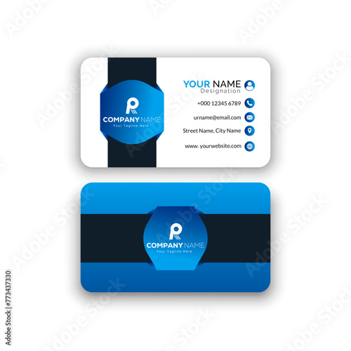 Corporate creative and modern Stylish Professional Business card template design (Double sided) photo