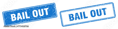 bail out stamp set. bail out square grunge sign