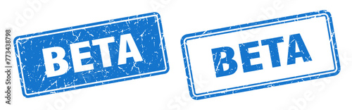 beta stamp set. beta square grunge sign