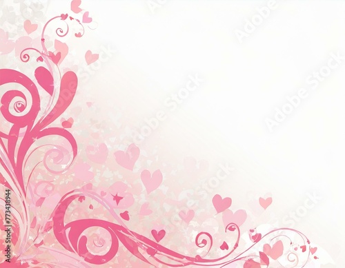 Wallpaper Mural Abstract background with wavy decorative elements and multiple hearts, plenty of empty space for text in the upper right corner Torontodigital.ca