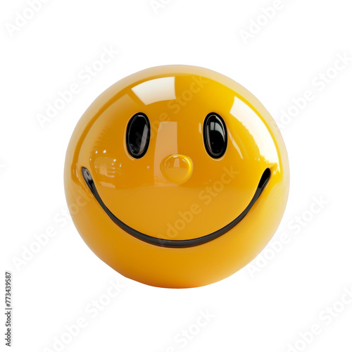 Happy emoji model design render. isolated on transparent background.