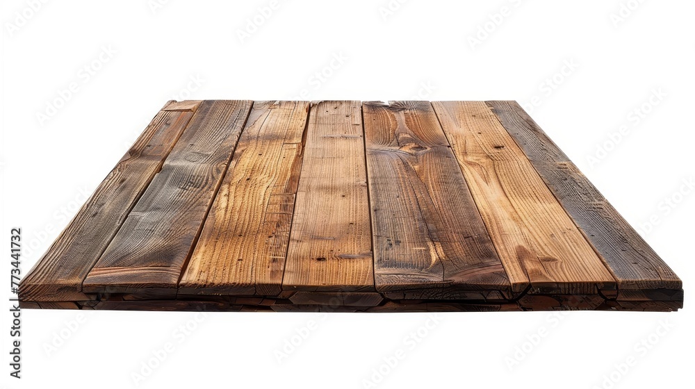 Wooden tabletop isolated on white background, empty rustic wood table for product display or design layout, with clipping path Wooden tabletop isolated on white background, empty rustic wood table for product display or design layout, with clipping path