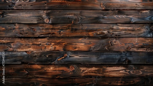 Fototapeta Naklejka Na Ścianę i Meble -  Wooden table top view texture background, brown planks surface for product display or food photography