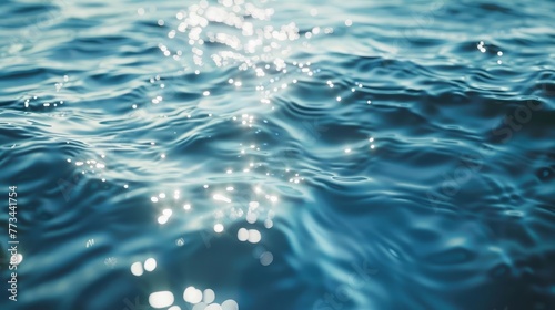 Realistic water ripples texture, sparkling swimming pool or ocean waves, 3D rendering