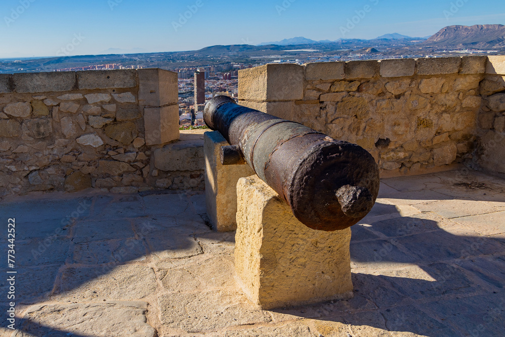 cannon at Santa Barbara Castle in Alicante