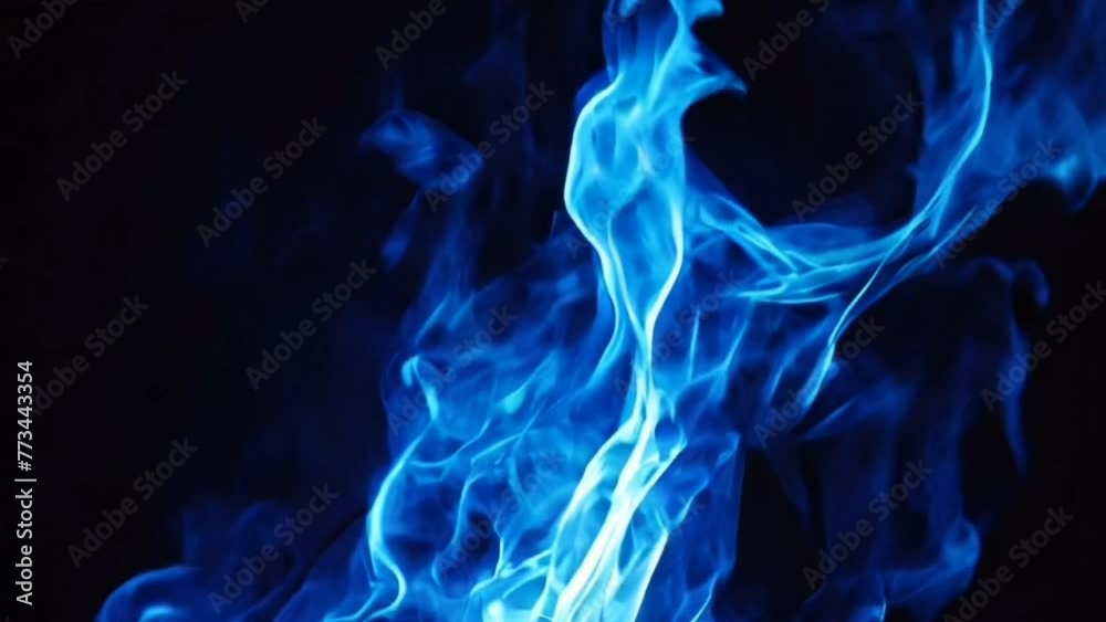 Blue flame in slow motion. Blue flame in slow motion.