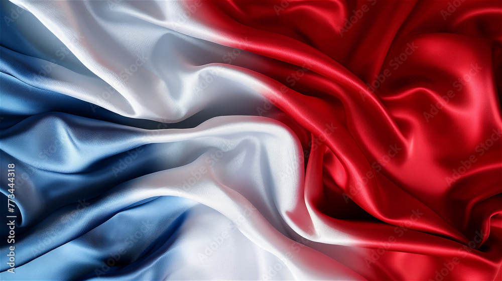France flag background silky and smooth waving.