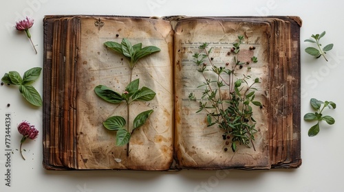A tiny, well-used recipe book, open to a page of a cherished family recipe, is positioned at the upper left, against a white background.b95da166450c