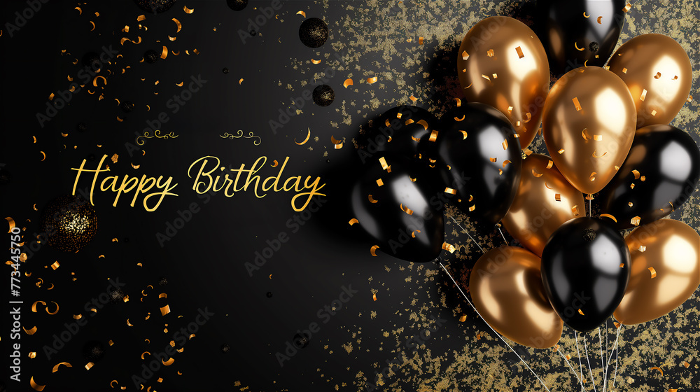 Birthday card background with the words