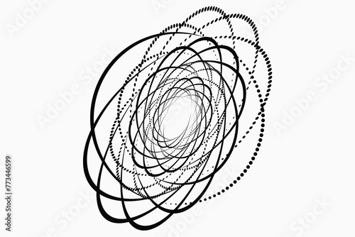 Spiral sound waves rhythm lines and circles abstract vector background. photo
