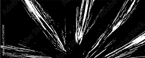 Monochrome texture composed of irregular graphic elements. Distressed uneven grunge background. Abstract vector illustration. Overlay for interesting effect and depth. Isolated on white background.