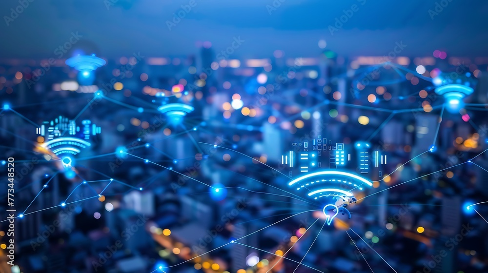 Wireless data network and connection technology concept Wireless data network and connection technology concept