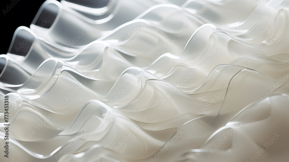 Obraz premium Abstract white wavy background illustration.