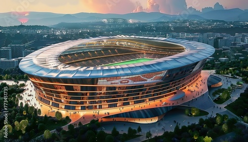 aerienne, design of modern football stadium 