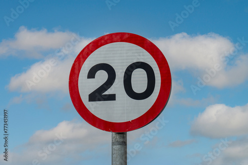 20 mph speed limit sign photo